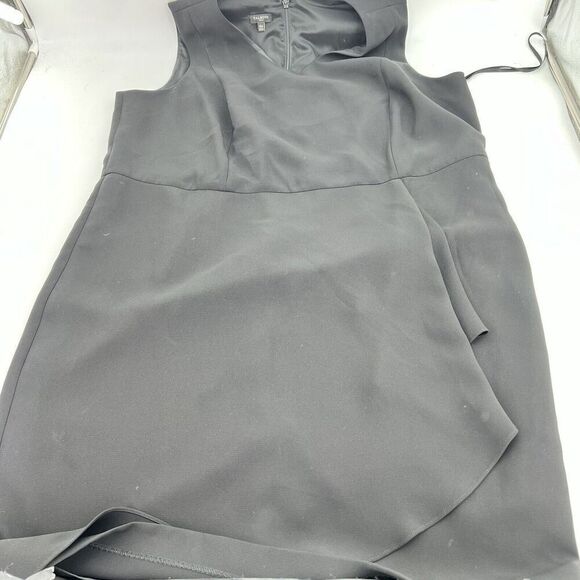 Talbots Black Sheath Dress With Ruffle Size 18W - Picture 1 of 5